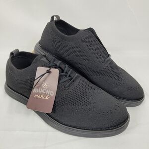 Mucho Mahalo Bergamo Tech Knit Oxford Breathable Dress Shoes Black Men Sz 9M NIB